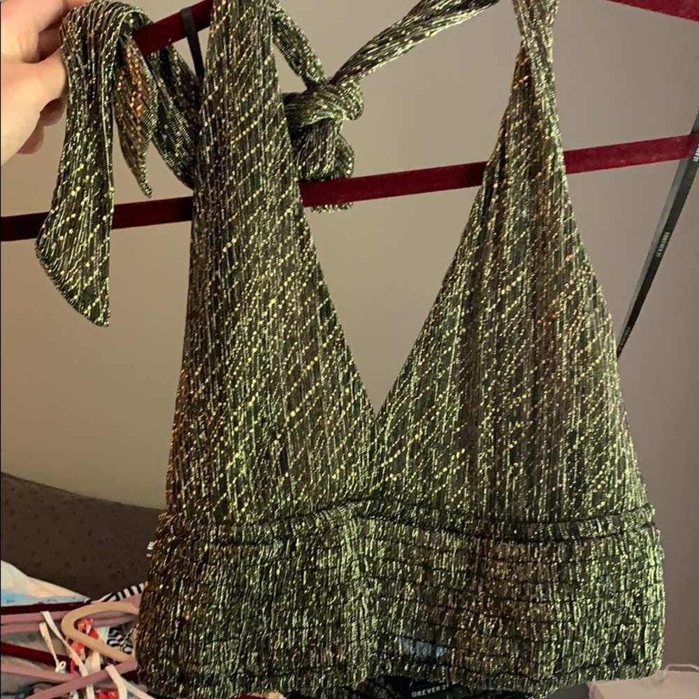 CUTE golden New Years Halter Top